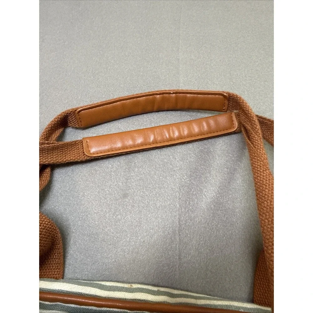 Plambag Gray Striped Diaper Bag Crossbody & Double Handles , Changing Mat